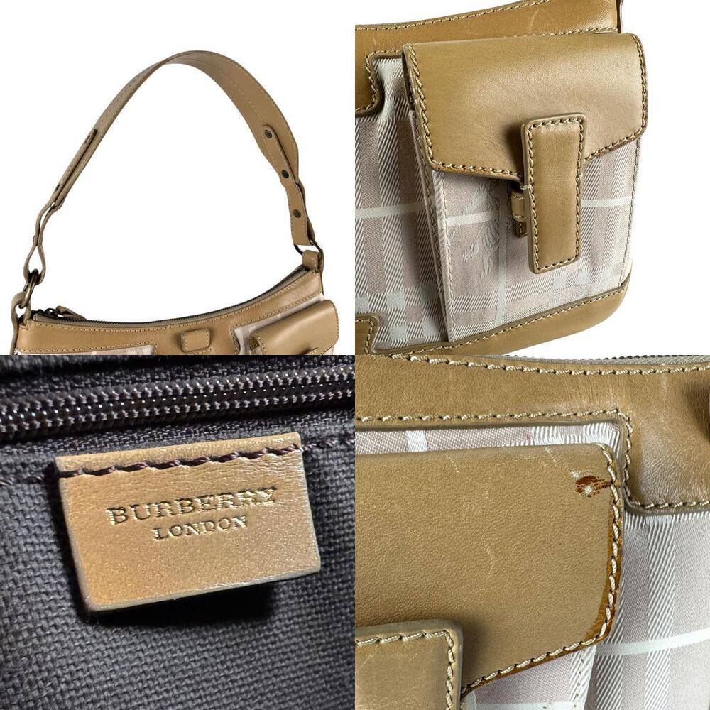 Burberry Beige Pink Bag Shoulder Leather Canvas - Picture 4 of 4